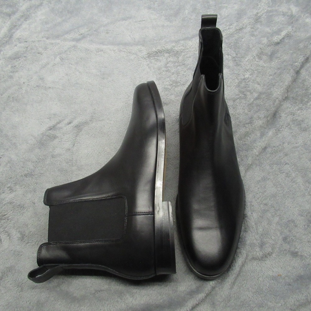 KOIO Boots Mens 13‎ Black Leather Pull On Combat Chelsea 47EU Made in Italy NEW